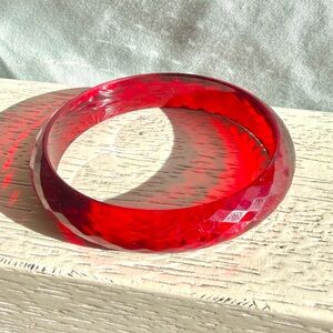Faceted Red Bangle Bracelet